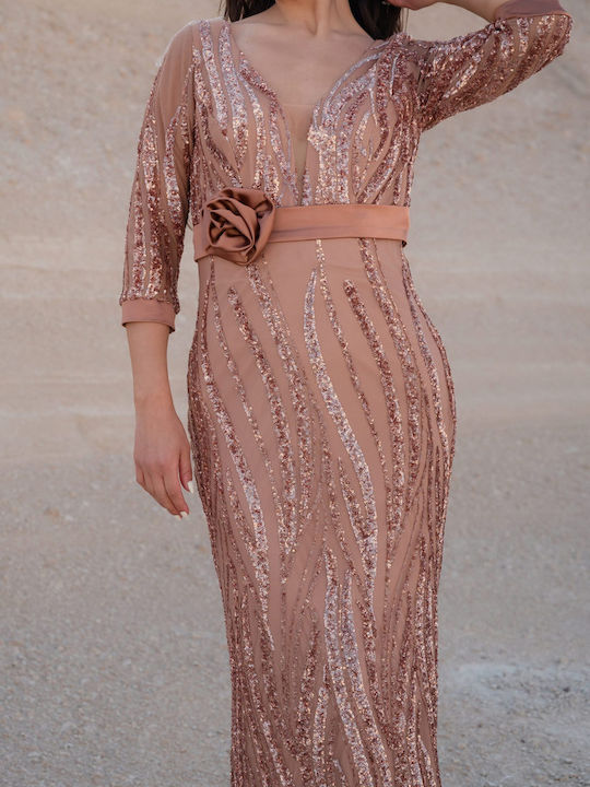 Maxi Dress for Wedding - Christening Pink