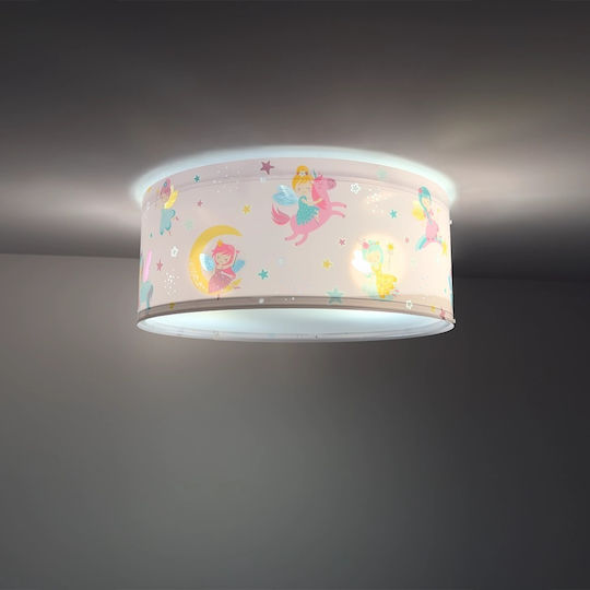 Ango Dreams Einfaches Licht Kinderzimmer-Deckenleuchte aus Kunststoff mit E27-Fassung Rosa