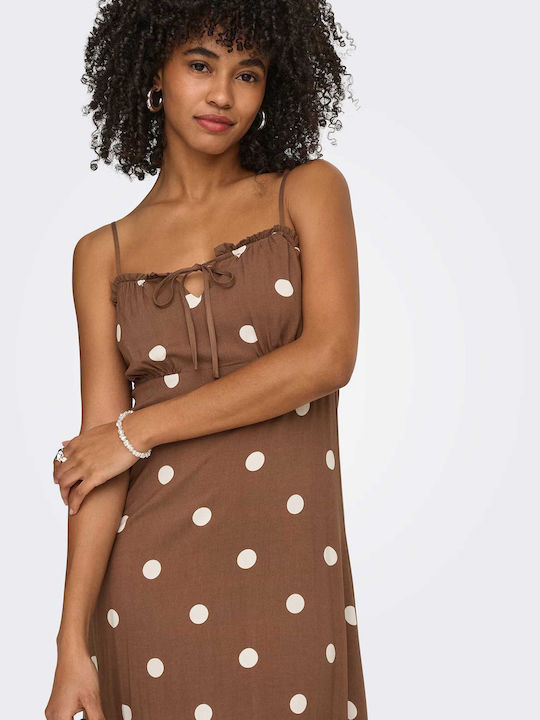 Life Sommer Midi Damenkleid Cocoa Braune Mehrfarbig