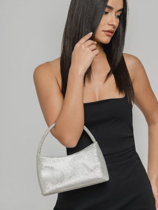 Fabric Women's Shoulder Bag Silver