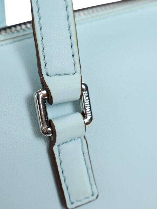 Leather Women's Shoulder Bag Blue