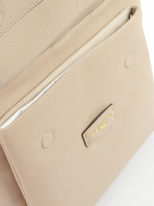 Leder Damen Schultertasche Taupe