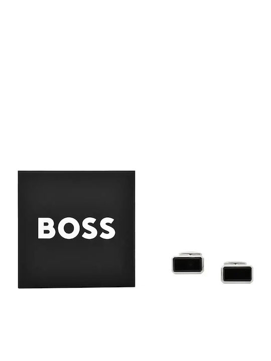 Boss Cufflinks Made of Steel in Black Colour