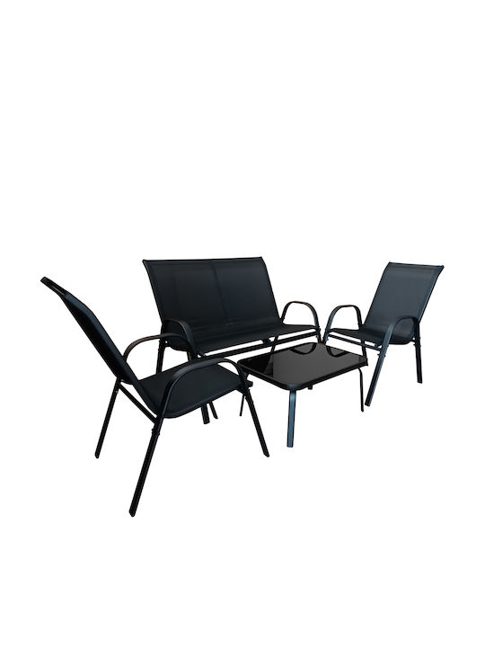 Best Outdoor Living Room Set 4 Pieces Black