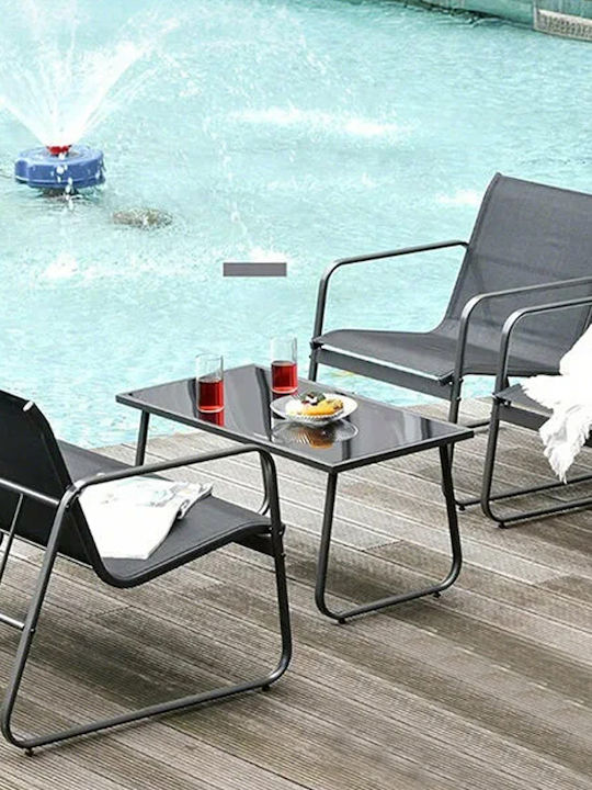 Velo 4 Pieces Outdoor Living Room Set Black