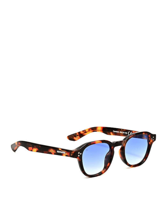 Red Raven Camdem Unisex Sunglasses with Brown Tartaruga Frame and Blue Polarized Lens rd-000092-TORTBLUE-