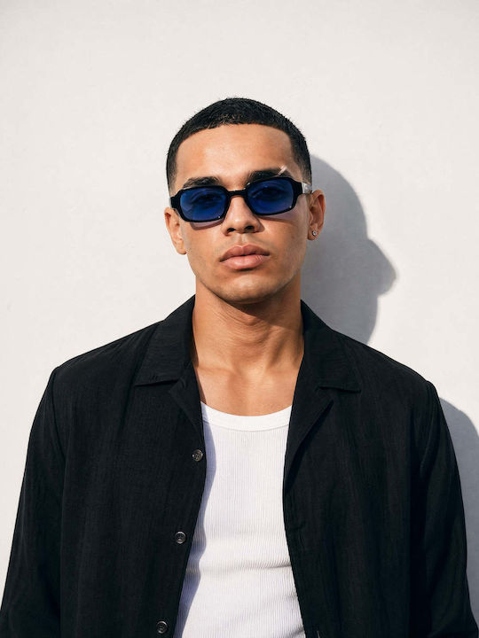 Red Raven Farrell Unisex Sunglasses with Blue Frame and Blue Polarized Lens rd-000093-BLUE-