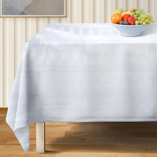 Excellent Houseware Fleckabweisendes Weißes Tischdeckchen 130x180cm