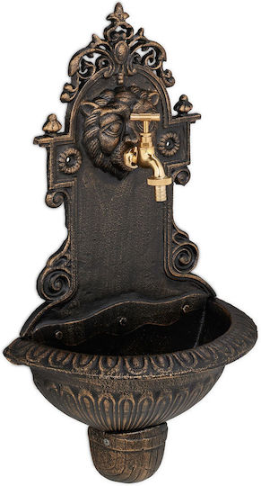 Relaxdays Wall Fountain Tap Gold Copper 61x18x35 Cm Relaxdays Wall Fountain Tap Gold Copper 61x18x35 Cm