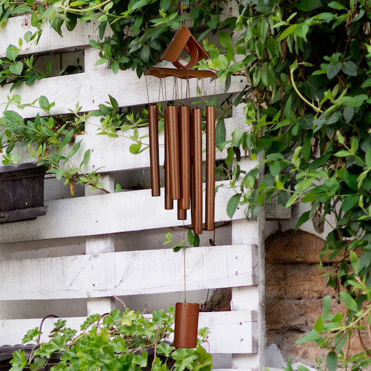 Relaxdays Bamboo Wind Chime 8 Tubes 68x14x7cm Brown