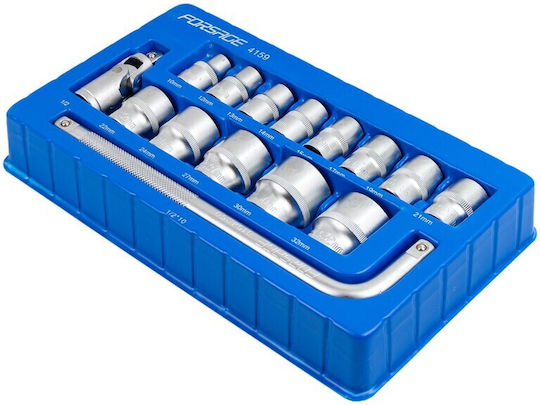 Forsage Pneumatic Sockets With 1/2" Frame Host HEX Set 15 Pieces