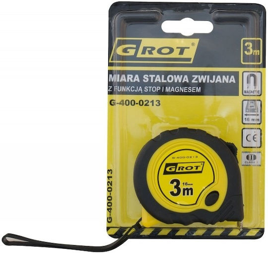 Grot Tape Measure with Magnet 16mm x 3m