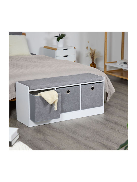 Mobilier Hol cu Bancă White/Gri 102x32x46 cm