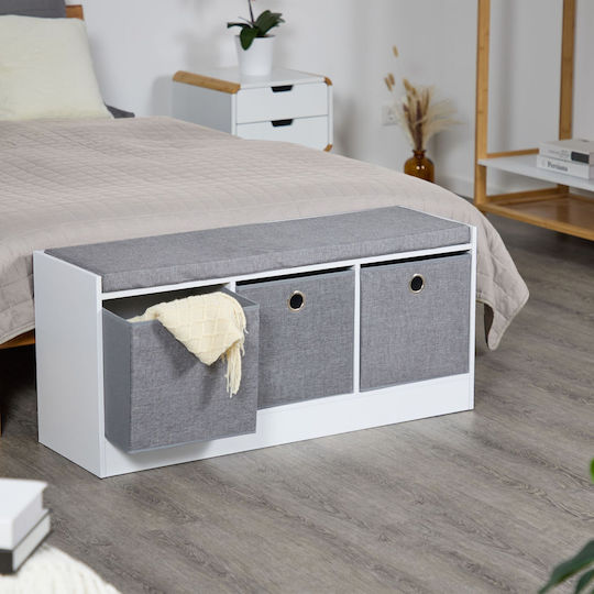 Mobilier Hol cu Bancă White/Gri 102x32x46 cm