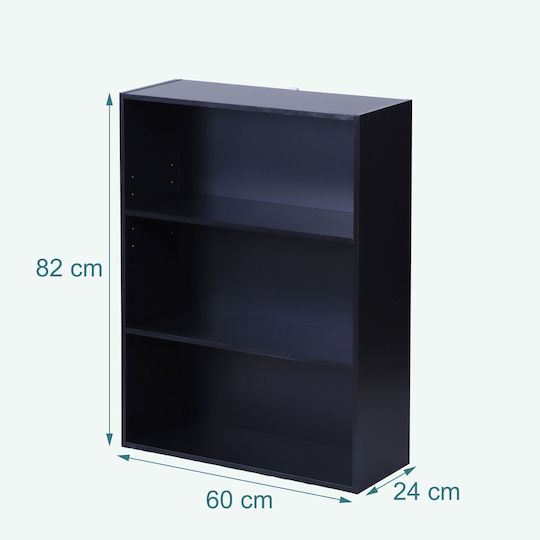 Bibliotecă Neagră 60x24x82 cm
