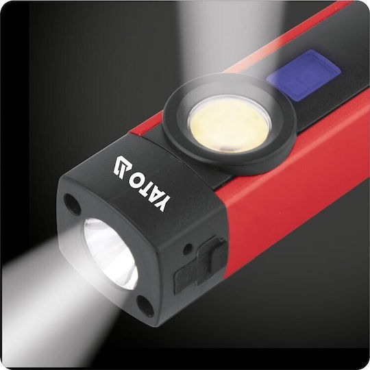 Yato Wiederaufladbarer LED UV Taschenlampe IP54 mit Maximaler Helligkeit 300lm