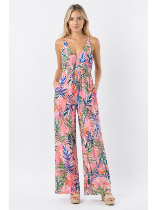 Women's Pink One-piece Jumpsuit SL-2303-1654-26TS-PINK