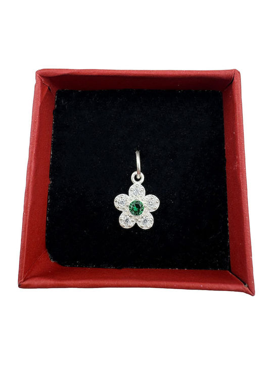 Alista Home Charm Λουλούδι από Ασήμι Πράσινο