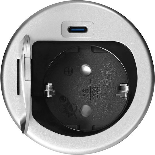 Redled Priză Electrică Îngropată Simplă Argintie