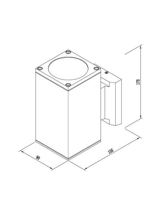 Inlight Wall-Mounted Outdoor Spot Light E27 IP65 Double Beam 9x15.5x17.5εκ.