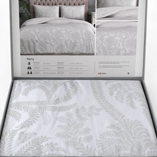 Tac Set Huse Pentru Pilote 200x220cm Dublu Cu 2 Fețe De Pernă Și 1 Cearșaf Gri