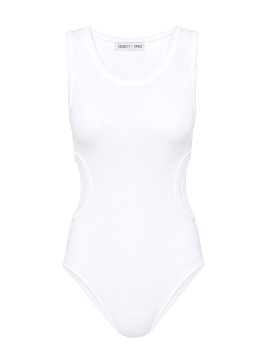 Project Soma Balsam Off-white Bodysuit Εκρού Κορμάκι Ανοίγματα