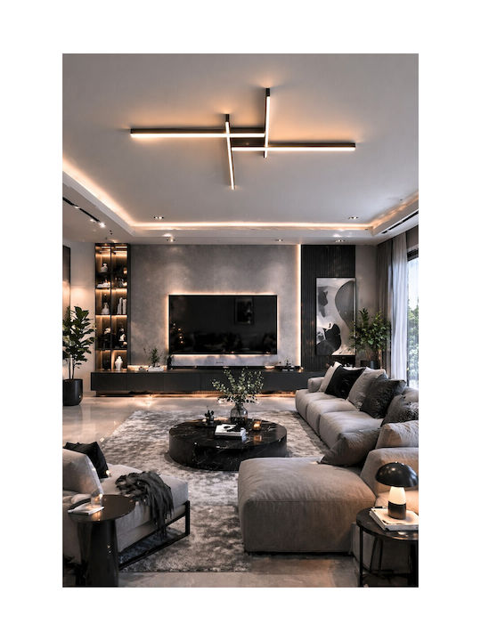 Home Lighting Ceiling Mount Light 90cm Black with Integrated LED