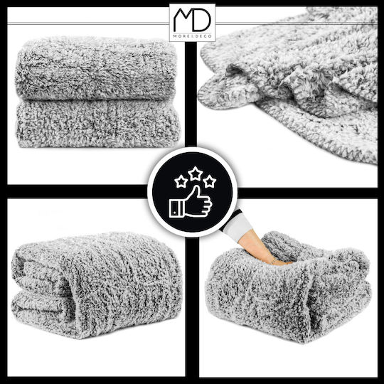 Sherpa Κουβέρτα Sherpa Διπλή 200x220εκ. Gray Melange
