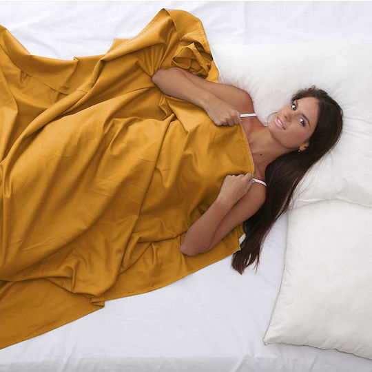 Set Fleece Blanket Single 150x200cm Mustard