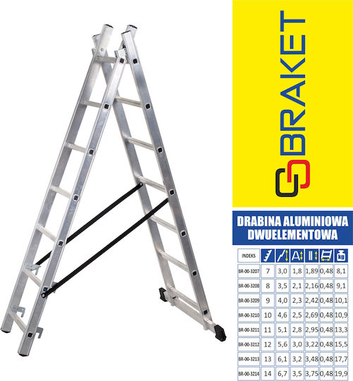 Drabest Scară Aluminiu cu 2x9 Trepte