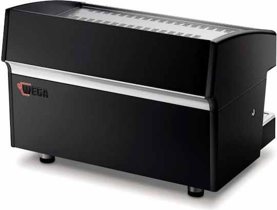 Wega Atlas W01 EVD Schwarzmetallic Gewerbliche Espressomaschine mit 3 Gruppe B98xT57xH52cm