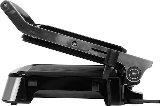 Lund Tabletop Electric Grill Grooved Plate 2000W with Adjustable Thermostat 29x23cm