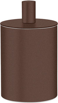 Sanco Metallic Set Bathroom Brush and Trash Can Bronze