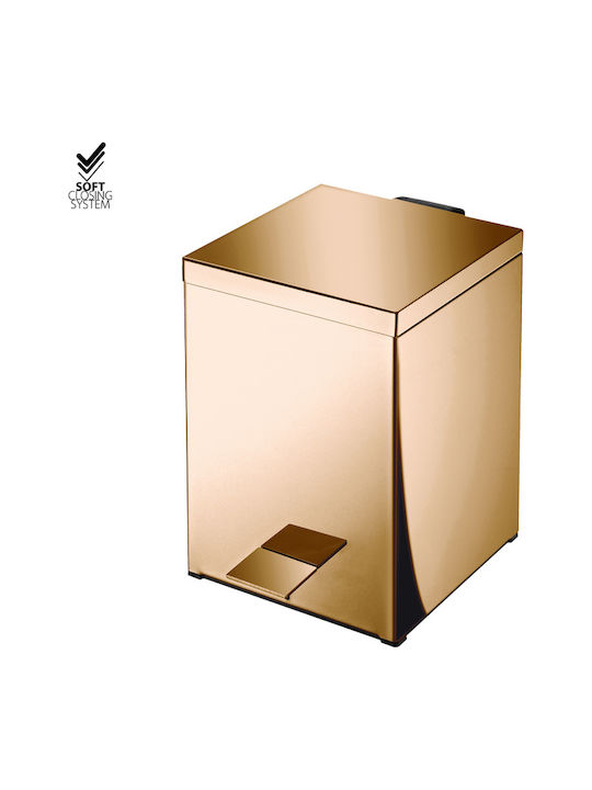 Sanco Metallic Bathroom Bin Soft Close 5lt Brown