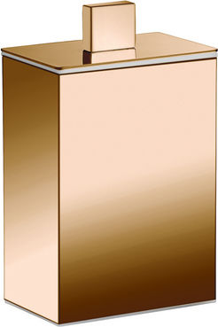 Sanco Metallic Set Bathroom Brush And Trash Can Bronze