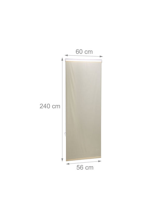 Relaxdays Shower Curtain Roller Beige