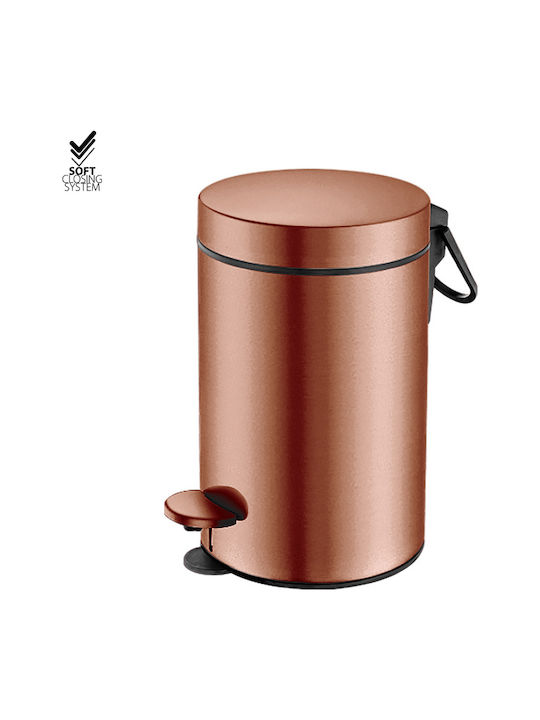 Sanco Coș Metalic De Baie Cu Închidere Lentă 3lt Bronz