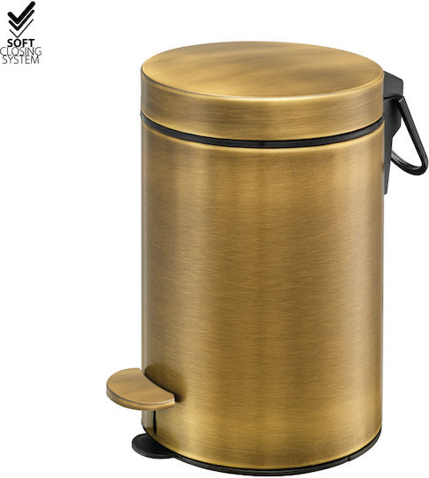 Sanco 90603-M26 Metallic Bathroom Bin Soft Close 3lt Copper