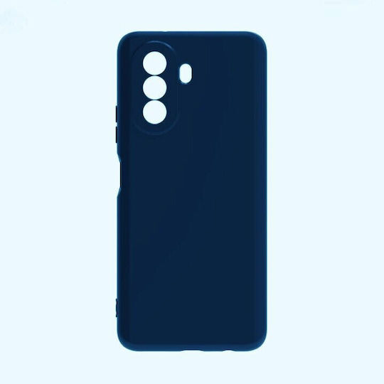 Huawei Nova Y70 Flippy Flüssigsilikon Microfaser Innenseite Stoßfest Schutz Marineblau