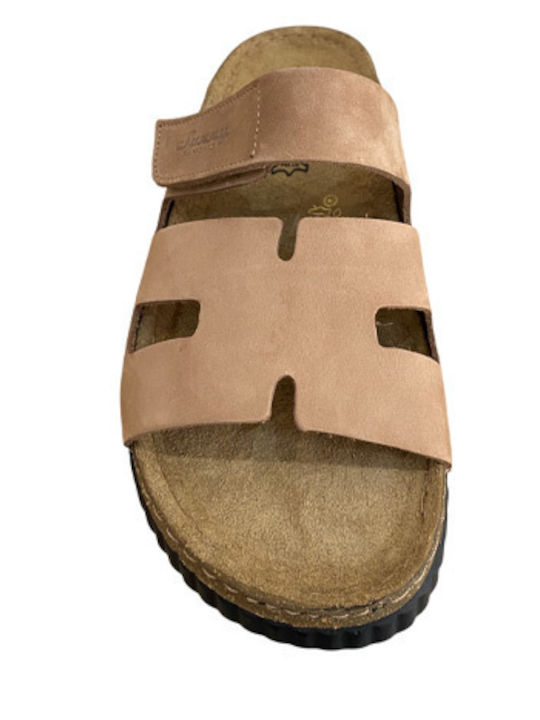 Leather Women's Flat Sandals Flatforms Pink
