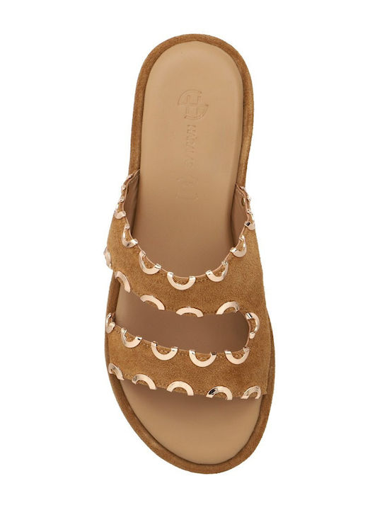 Women's Flat Sandals Flatforms Tabac Brown