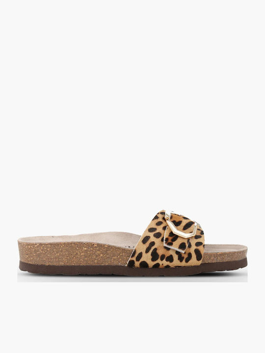 Leder Damen Anatomisch Flatforms Beigen