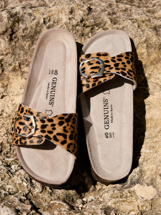 Leder Damen Anatomisch Flatforms Beigen