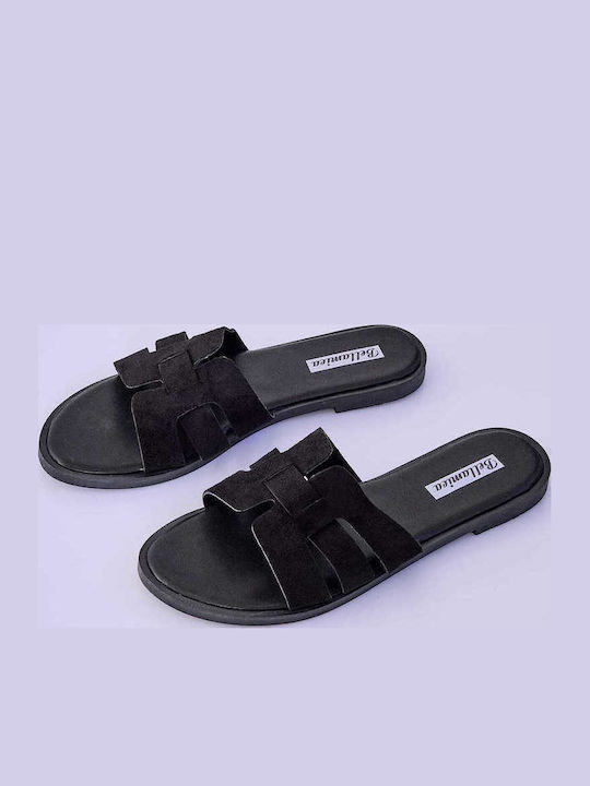 Celestino Flache Damen Sandalen Schwarz