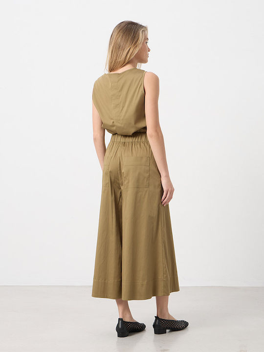 Women's Cotton Sleeveless Blouse Khaki
