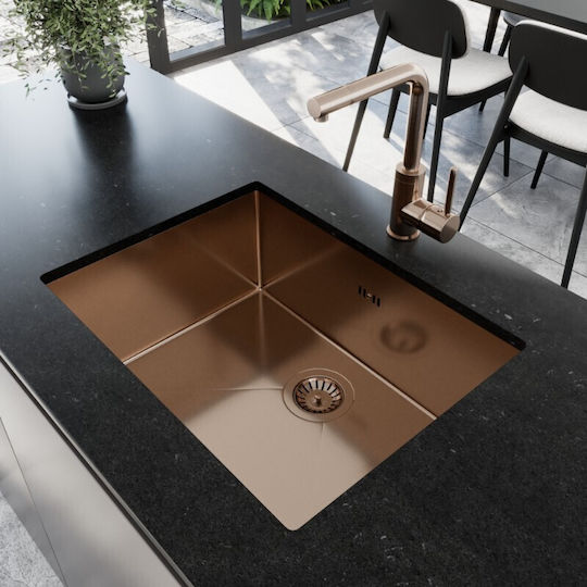 Helika Nova 100l Unterbau Küchenspüle Inox M59xB45cm Silber