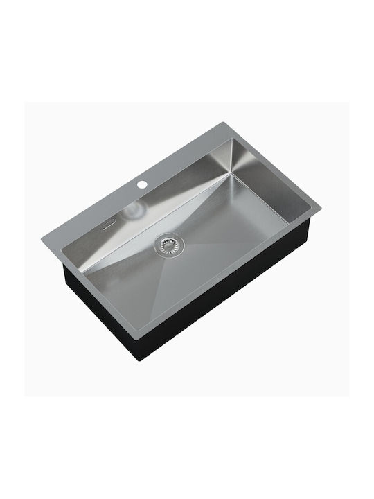 Helika Terra Ένθετος Νεροχύτης Inox Σατινέ Μ79xΠ45cm Πορτοκαλί