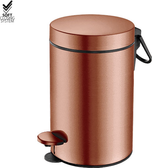 Sanco Metallic Bathroom Bin Soft Close 3lt Gold