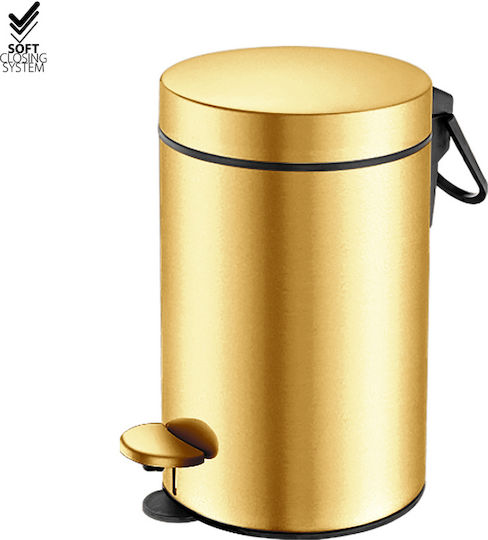 Sanco Metallic Bathroom Bin Soft Close 3lt Gold