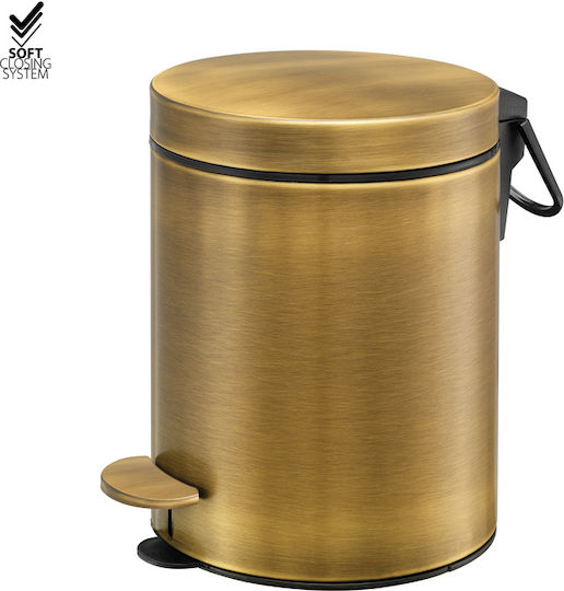 Sanco Metallic Bathroom Bin Soft Close 5lt Gold